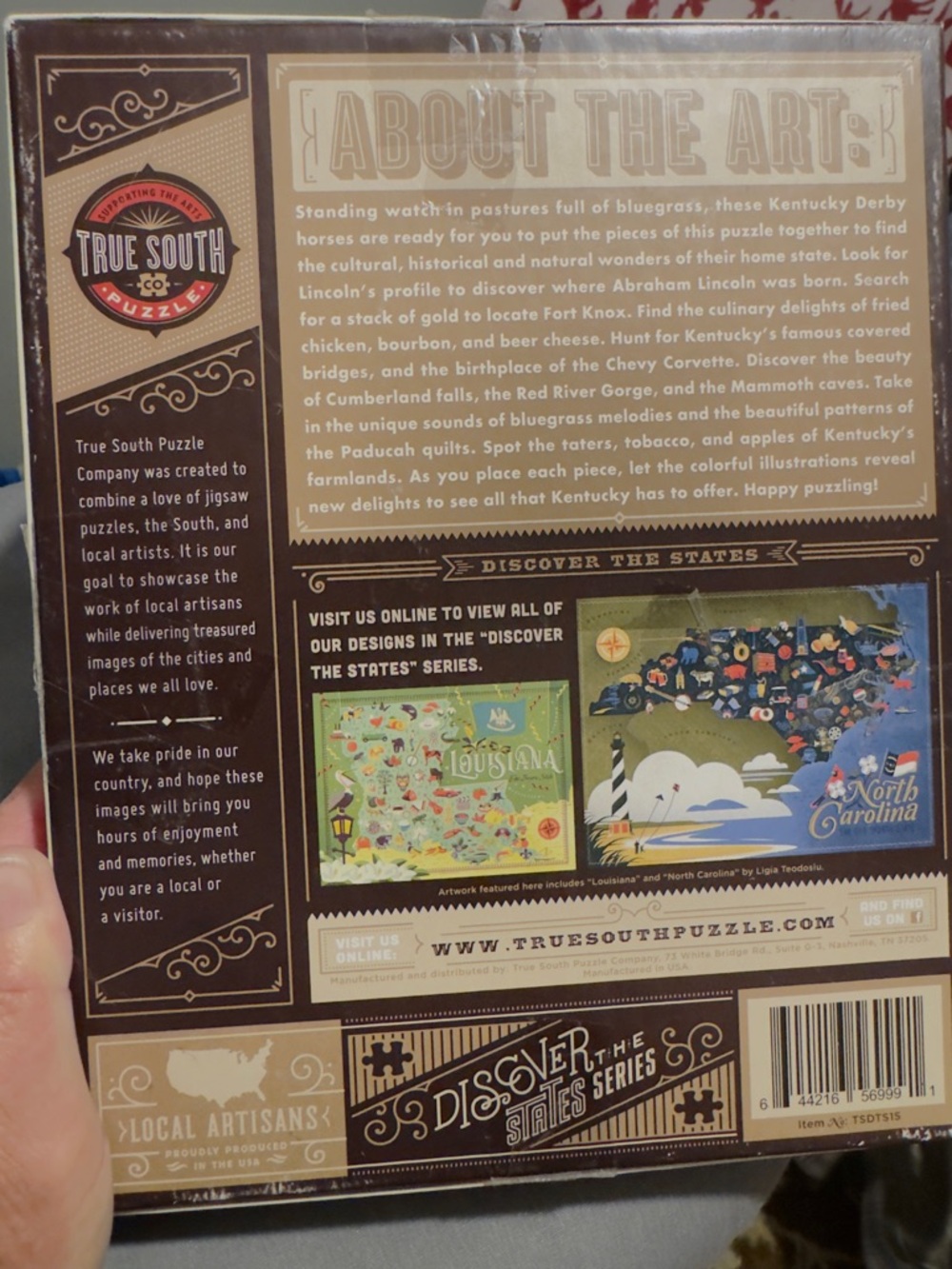 True South Kentucky Jigsaw Puzzle
500 pieces - Picture 2 of 4